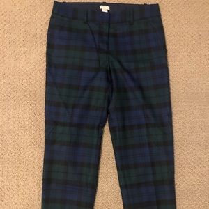 J Crew Skimmer Pants - Blue/Green/Black Tartan